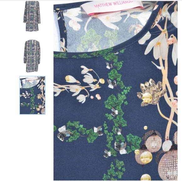 Matthew Williamson Flowerprint Seidenkleid Size 12 NEW WITH TAG! - Picture 4 of 5